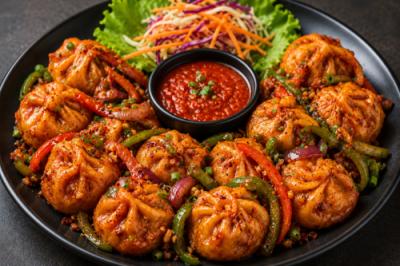 Veg Chilli Momo Platter